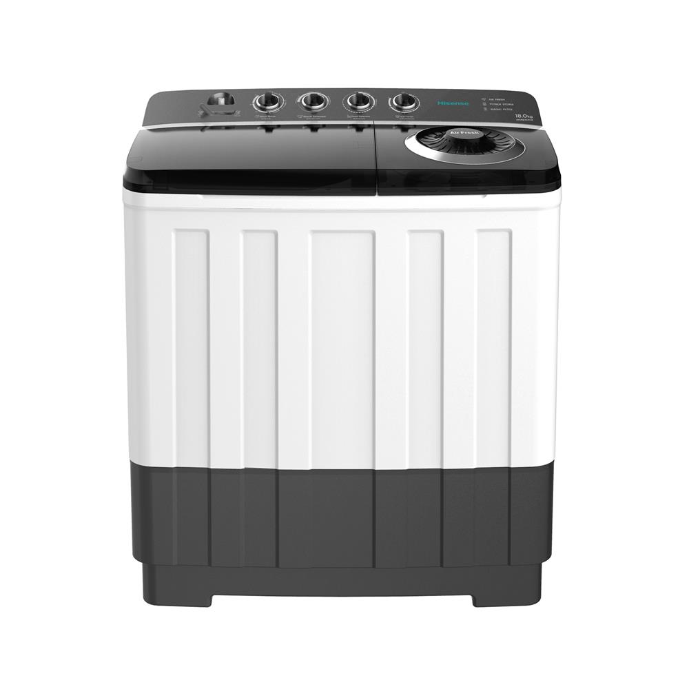 เครื่องซักผ้า 2 ถัง HISENSE WSRB1813UB 18 กก. สีขาว-ดำ