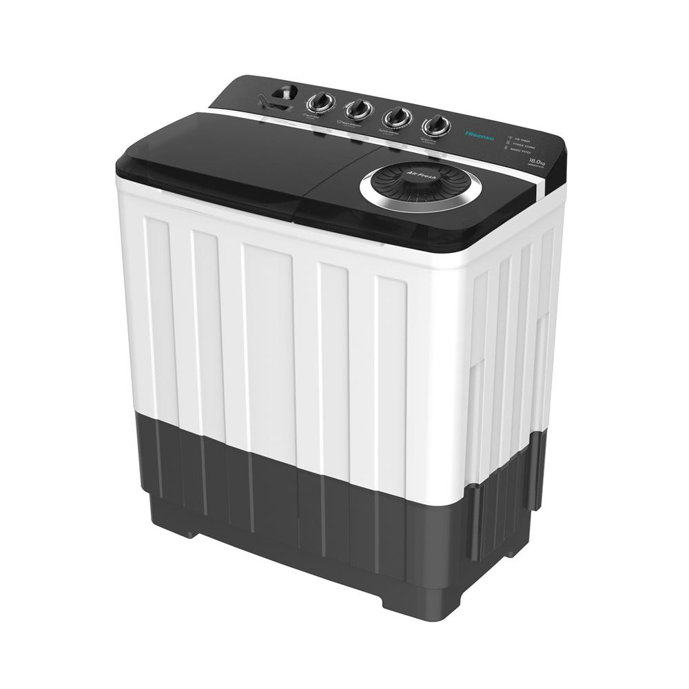 เครื่องซักผ้า 2 ถัง HISENSE WSRB1813UB 18 กก. สีขาว-ดำ