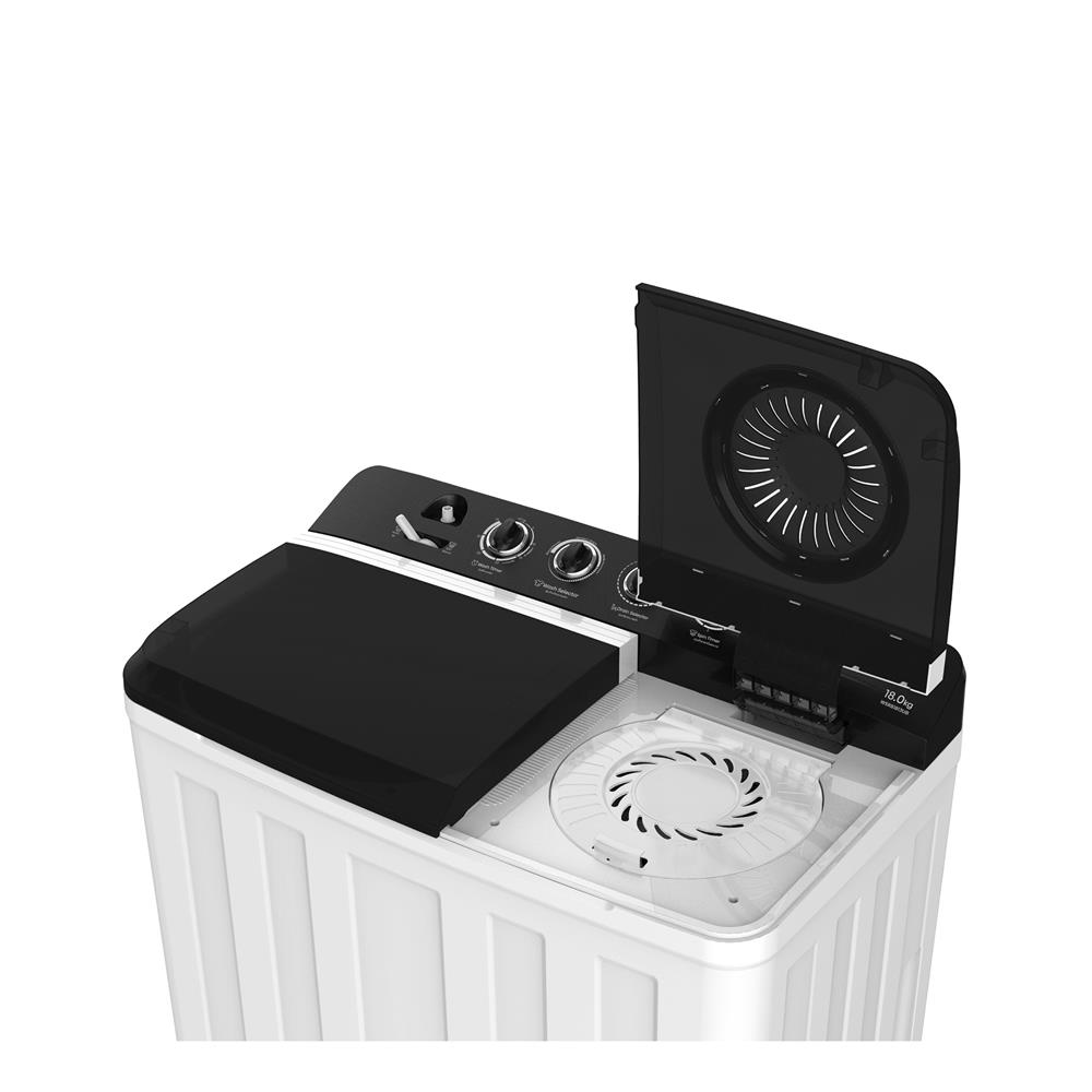 เครื่องซักผ้า 2 ถัง HISENSE WSRB1813UB 18 กก. สีขาว-ดำ