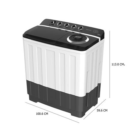 เครื่องซักผ้า 2 ถัง HISENSE WSRB1813UB 18 กก. สีขาว-ดำ_5