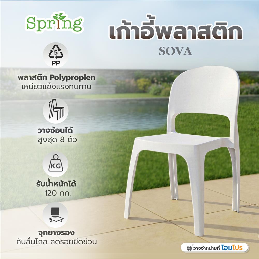 เก้าอี้พลาสติก SPRING SOVA สีขาว