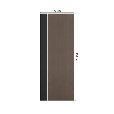 ประตูห้องน้ำ UPVC ไม่เจาะลูกบิด ECO-DOOR PC1 70x180 ซม. สีโอ๊ค ทูโทน_3