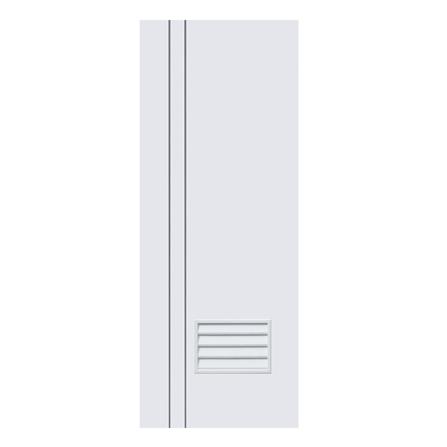 ประตูห้องน้ำ UPVC ไม่เจาะลูกบิด ECO-DOOR PG2 มีเกล็ด เซาะร่อง 70x180 ซม. สีขาว_0