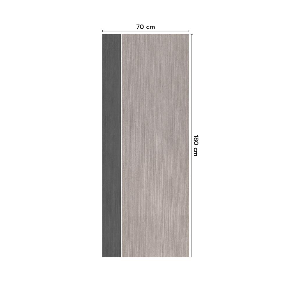 ประตูห้องน้ำ UPVC ไม่เจาะลูกบิด ECO-DOOR PB1 เซาะร่อง 70x180 ซม. สีเทา ทูโทน