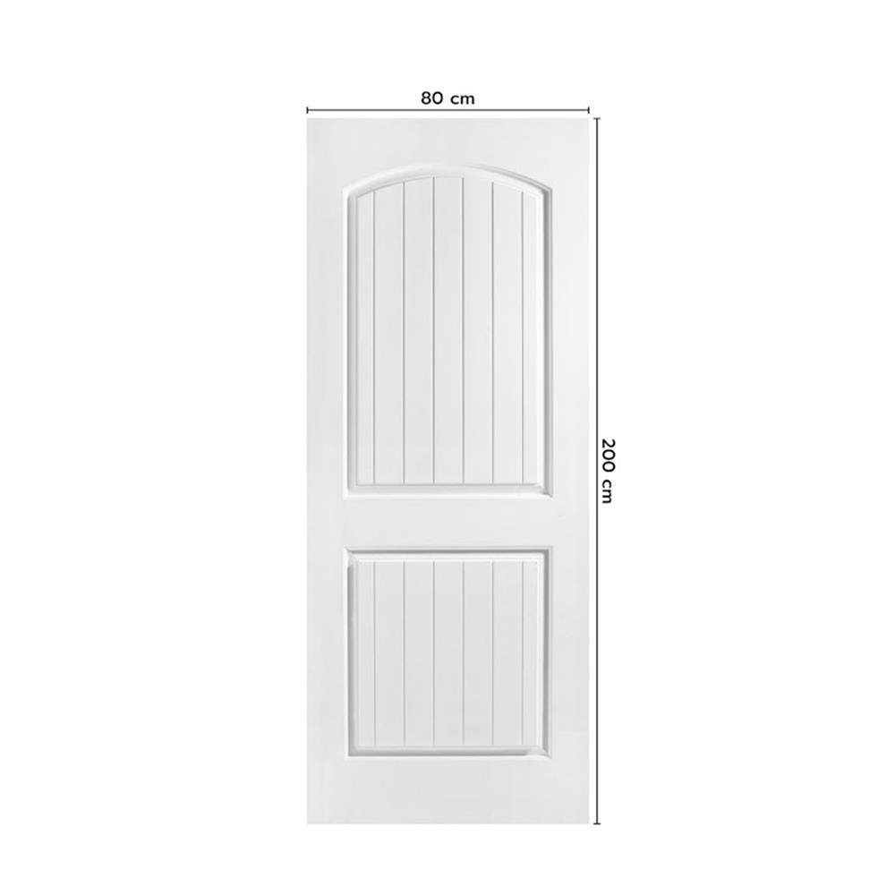 ประตูไฟเบอร์กลาส ไม่เจาะลูกบิด ECO-DOOR 2P 80x200 ซม. สีขาว