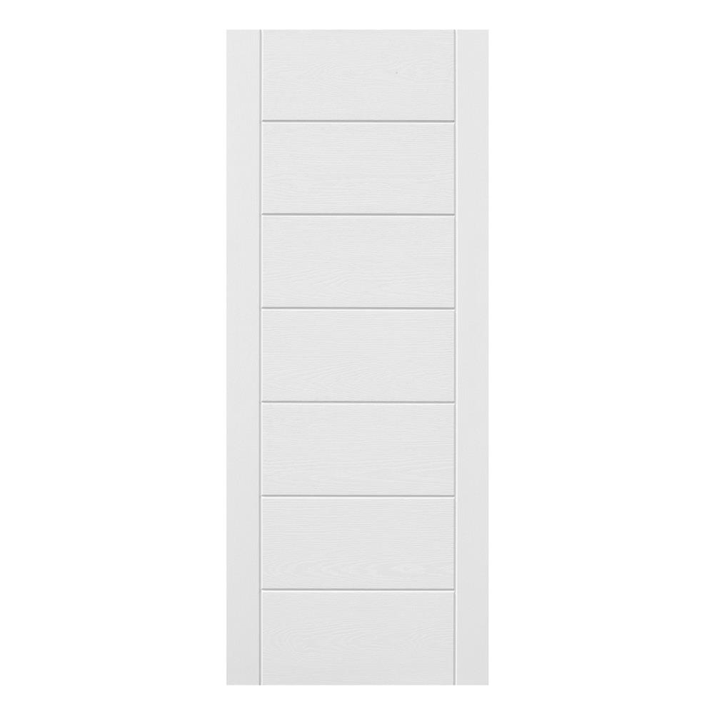 ประตูไฟเบอร์กลาส ไม่เจาะลูกบิด ECO-DOOR 9P 80x200 ซม. สีขาว