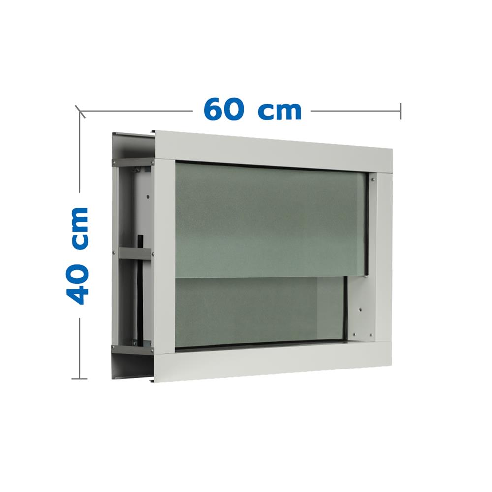 หน้าต่างบานกระจกซ้อน อะลูมิเนียม KPA 60x40 ซม. สีขาว