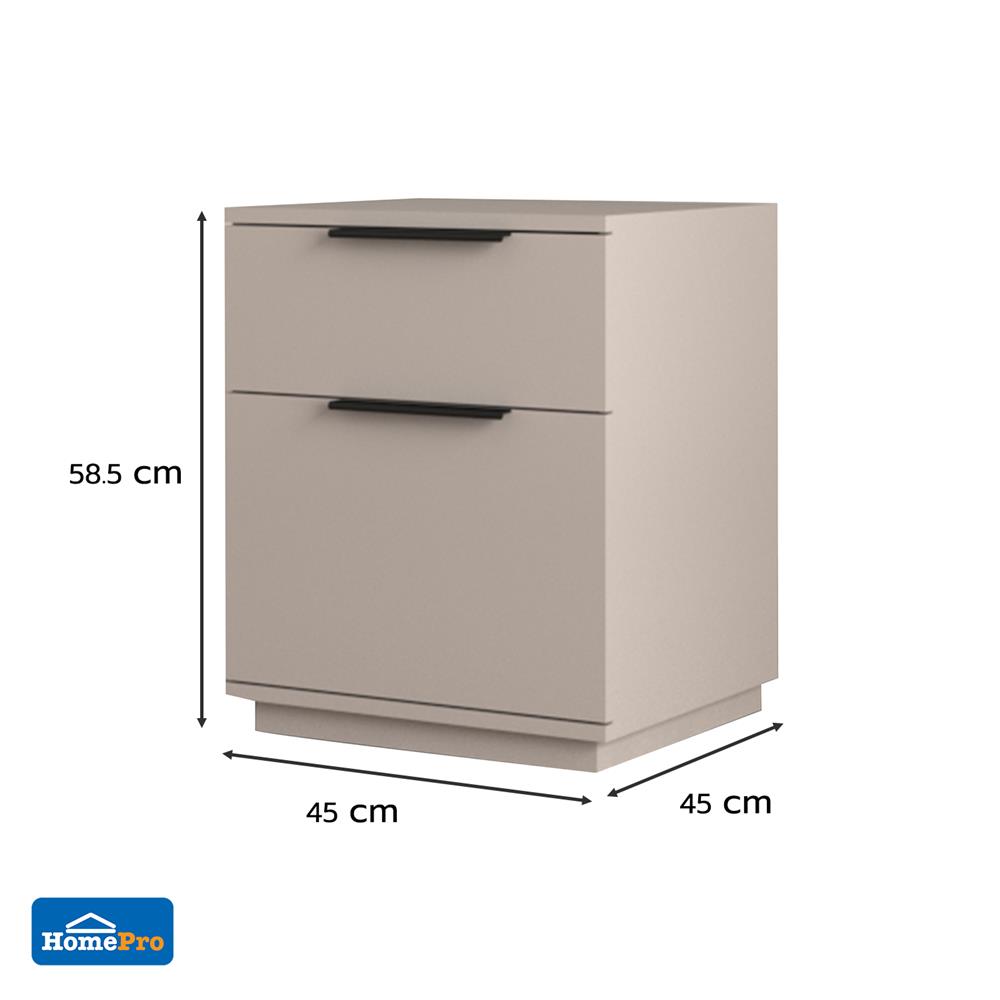 ตู้ข้างเตียง FURDINI CURVER 45 ซม. สีเทา