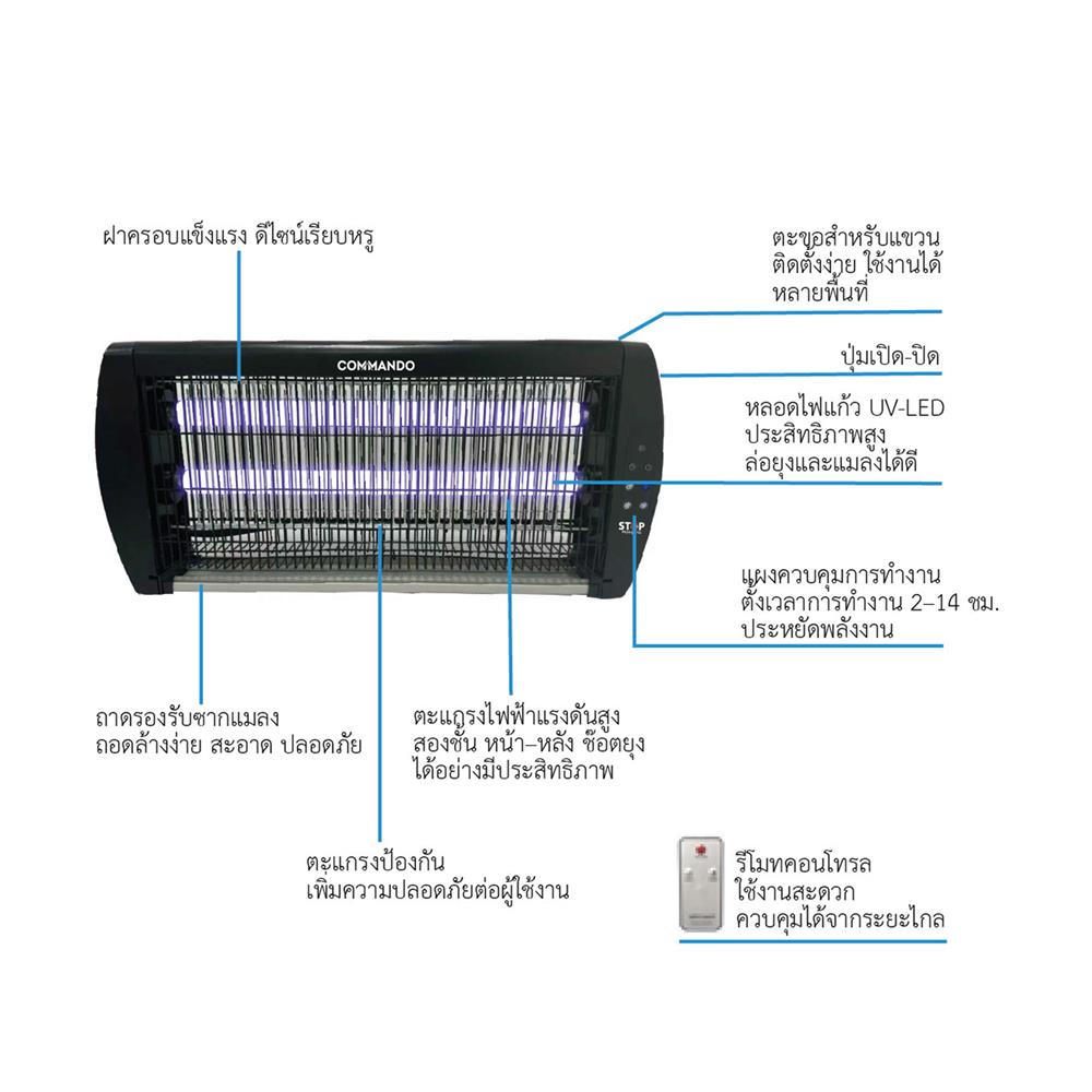 เครื่องช็อตยุงไฟฟ้า COMMANDO WIDE-SHOCK 15 วัตต์