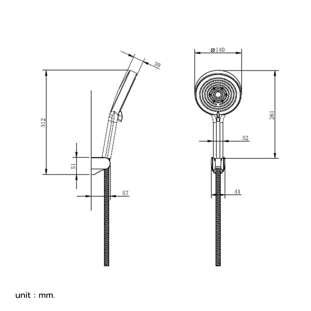 ฝักบัวสายอ่อน 5 ระดับ BEN D413-D7878