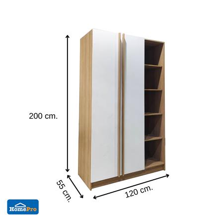 ชุดห้องนอน 6 ฟุต + ตู้เสื้อผ้า 120 ซม. FURDINI KEPT สี NT OAK/ขาว_6