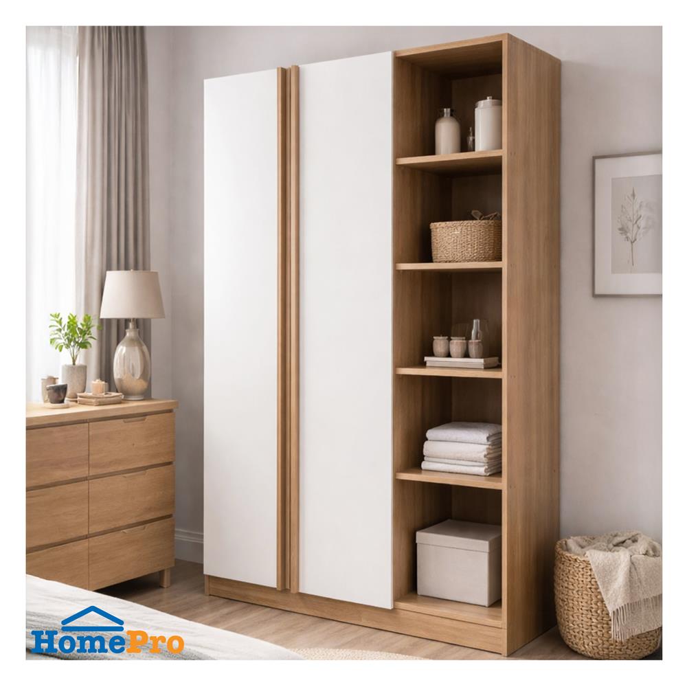 ตู้เสื้อผ้า FURDINI KEPT 120 ซม. สี NT OAK/ขาว