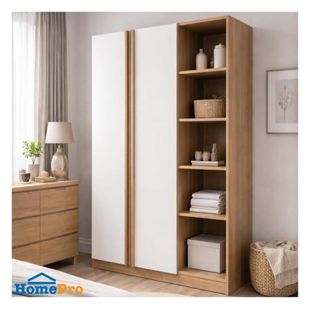 ตู้เสื้อผ้า FURDINI KEPT 120 ซม. สี NT OAK/ขาว_3