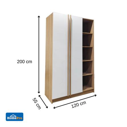 ตู้เสื้อผ้า FURDINI KEPT 120 ซม. สี NT OAK/ขาว_5
