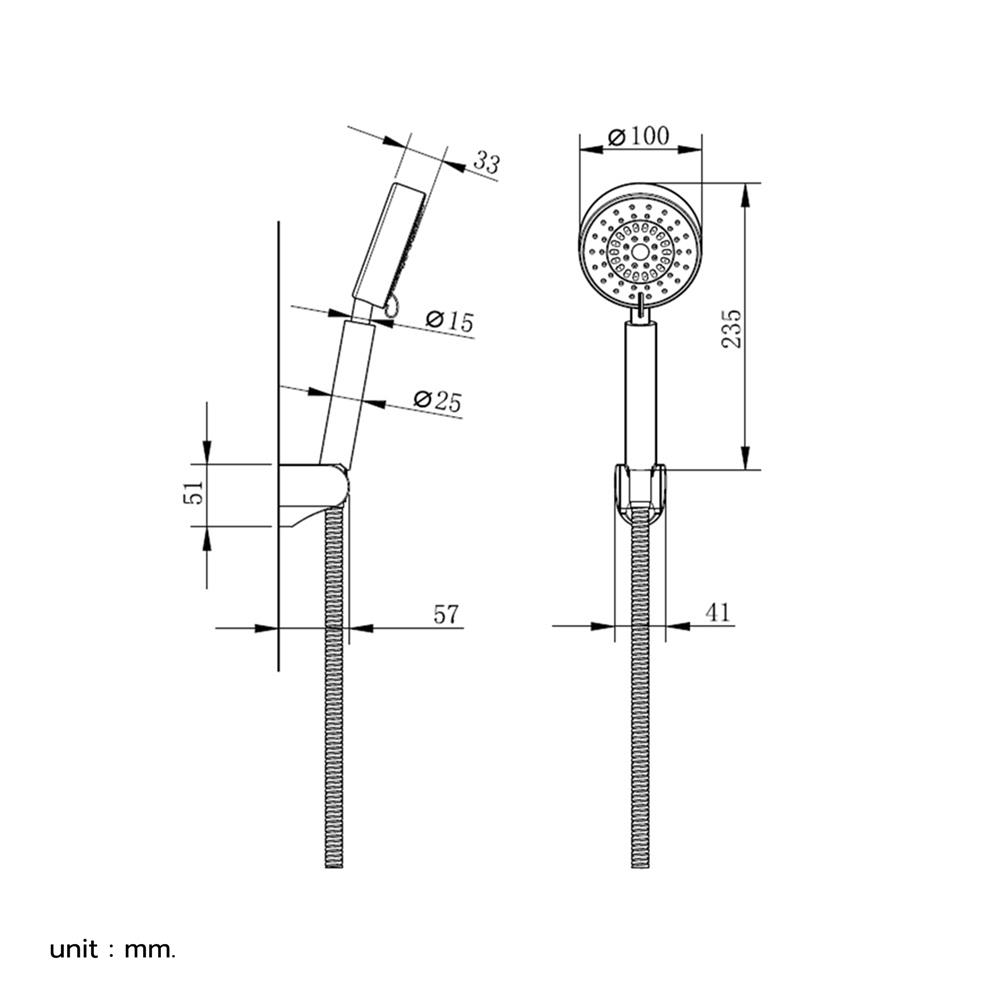 ฝักบัวสายอ่อน 3 ระดับ BEN D413-D8899