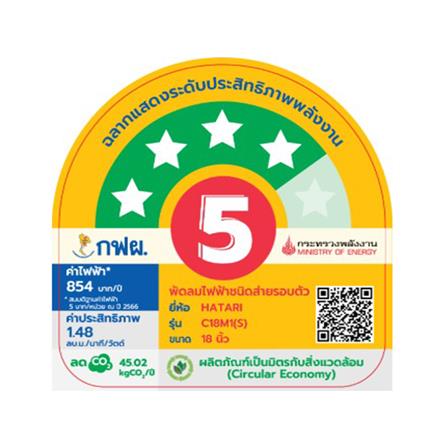 พัดลมติดเพดาน 18 นิ้ว HATARI C18M1(S) สีดำ_2