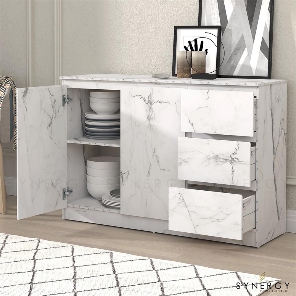 ตู้บานผสม TOMATO HOME VICTORIA 119 ซม. ลายหินอ่อนขาว