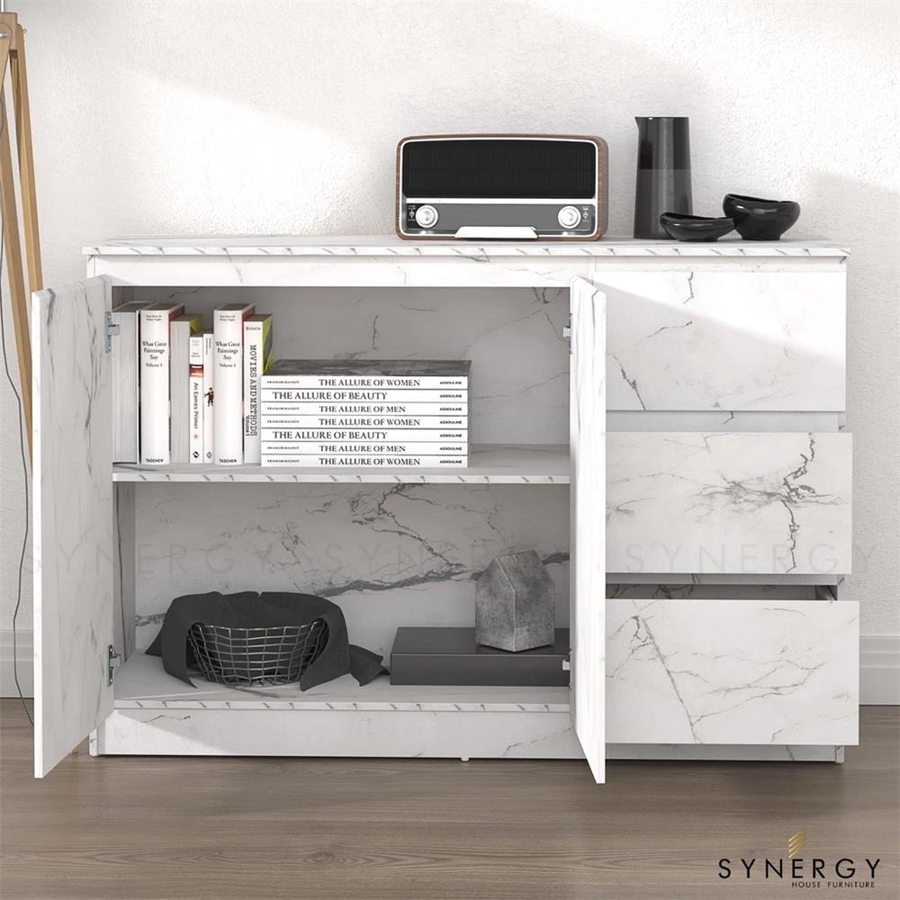 ตู้บานผสม TOMATO HOME VICTORIA 119 ซม. ลายหินอ่อนขาว