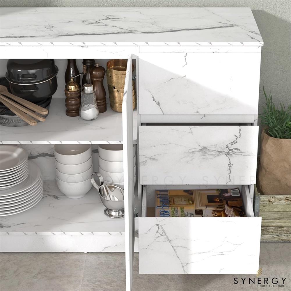 ตู้บานผสม TOMATO HOME VICTORIA 119 ซม. ลายหินอ่อนขาว