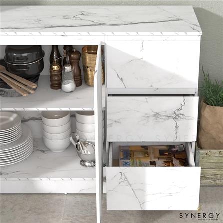 ตู้บานผสม TOMATO HOME VICTORIA 119 ซม. ลายหินอ่อนขาว_4