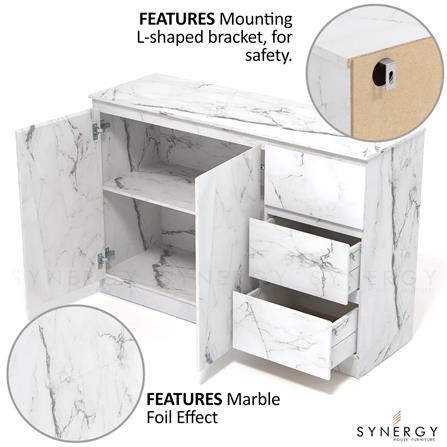 ตู้บานผสม TOMATO HOME VICTORIA 119 ซม. ลายหินอ่อนขาว_5