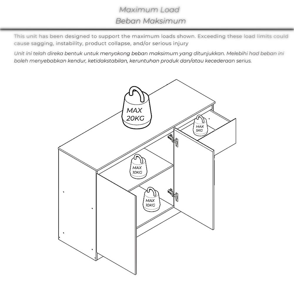 ตู้บานผสม TOMATO HOME VICTORIA 119 ซม. สีโอ๊ค