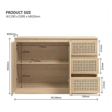 ตู้บานผสม TOMATO HOME VICTORIA 119 ซม. สีโอ๊ค_6