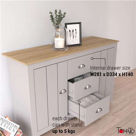 ตู้บานผสม TOMATO HOME LEXINGTON 119 ซม. สีเทาอ่อน_4