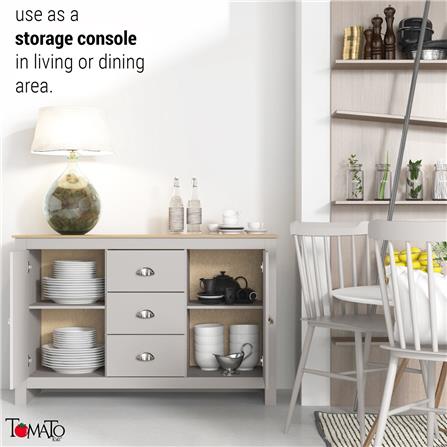 ตู้บานผสม TOMATO HOME LEXINGTON 119 ซม. สีเทาอ่อน_5