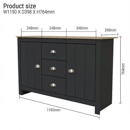 ตู้บานผสม TOMATO HOME LEXINGTON 119 ซม. สีดำ_6