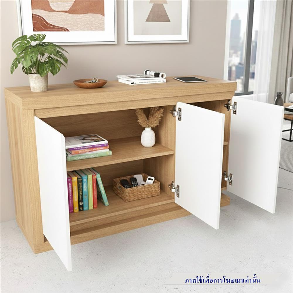 ตู้ 3 บานเปิด TOMATO HOME DOLCE 119 ซม. สีขาว/โอ๊ค