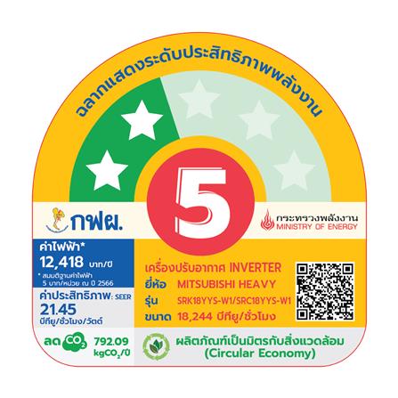 แอร์ผนัง MITSUBISHI HEAVY DUTY SRK18YYS-W1/B 18244 บีทียู อินเวอร์เตอร์_4