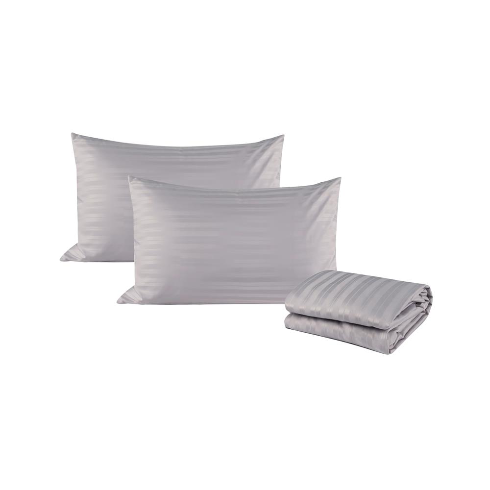 ชุดผ้าปูที่นอน 6 ฟุต (ชุด 3 ชิ้น) HOME LIVING STYLE LAMOON สี GREY