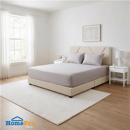 ชุดผ้าปูที่นอน 6 ฟุต (ชุด 3 ชิ้น) HOME LIVING STYLE LAMOON สี GREY_0