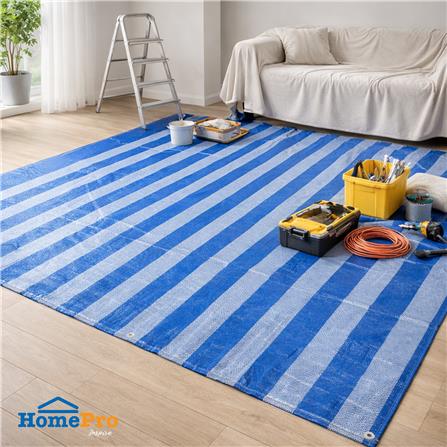 ผ้าใบเกรดหนา SPRING 4x5 ม. สีฟ้า/ขาว_2