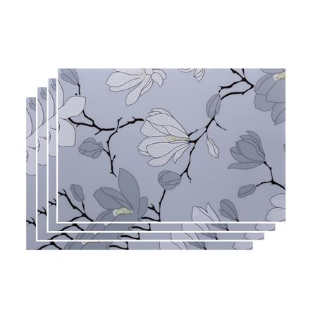 แผ่นรองจาน PVC SRITHAI WHITE GRAY FLOWER (แพ็ก 4 ชิ้น)_0