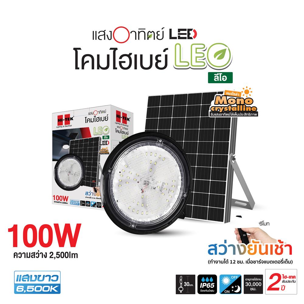 ไฟช่อภายนอก SOLAR HI-TEK LEO 100 วัตต์ DAYLIGHT สีดำ