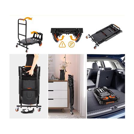 รถเข็นอเนกประสงค์พับได้ 4 ล้อ BARCO FOCA-001-BLK 200 กก. สีดำ_3