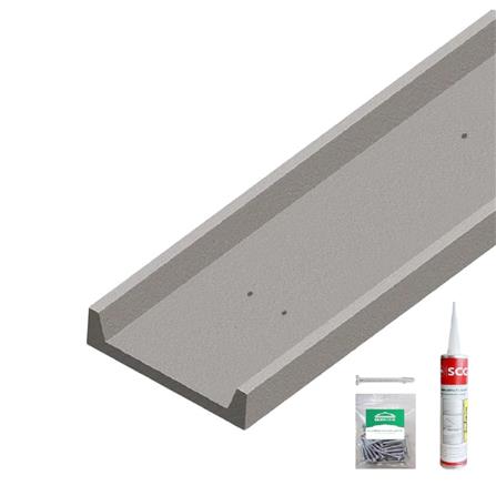 ไม้ตกแต่งซีเฟรม พร้อมอุปกรณ์สกรู และกาว DURAONE 30x300x1.2 ซม. สีซีเมนต์_0