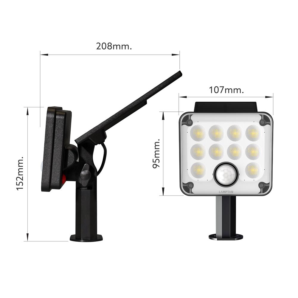 ไฟจัดสวน SOLAR LAMPTAN LUMINIZE 20 วัตต์ WARM WHITE สีดำ