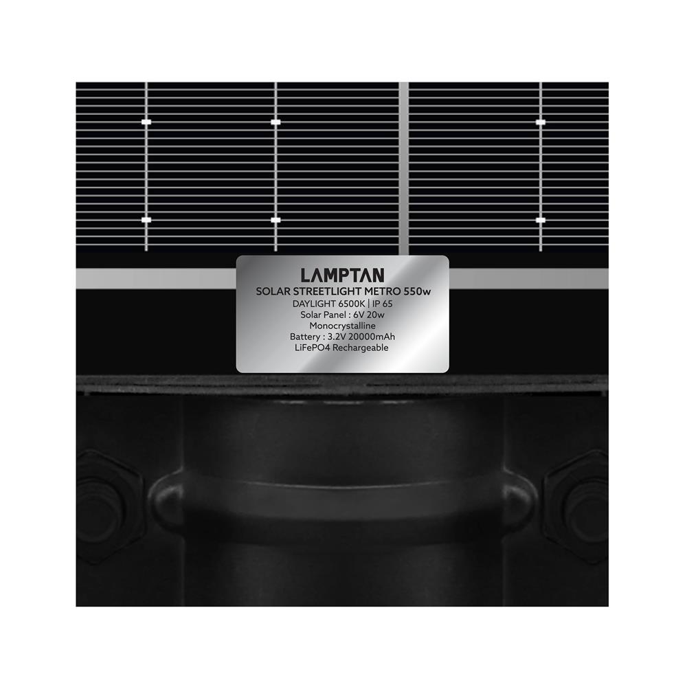 ไฟถนน SOLAR LAMPTAN METRO 550 วัตต์ DAYLIGHT สีดำ