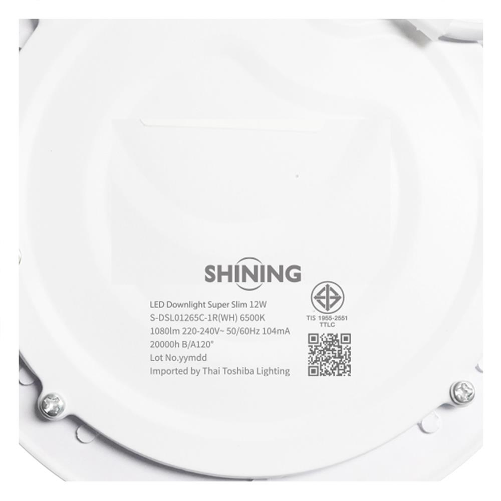 ดาวน์ไลท์ LED SHINING SUPER SLIM 6 นิ้ว 12 วัตต์ DAYLIGHT สีขาว