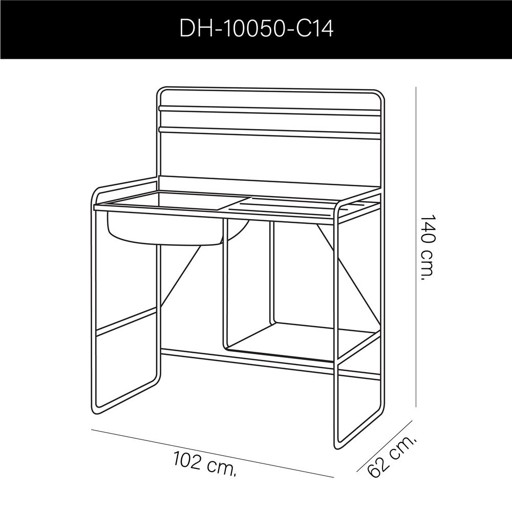 ซิงค์ขาตั้ง 1 หลุม 1 ที่พัก DYNA HOME DH-10050-C14 สีเงิน