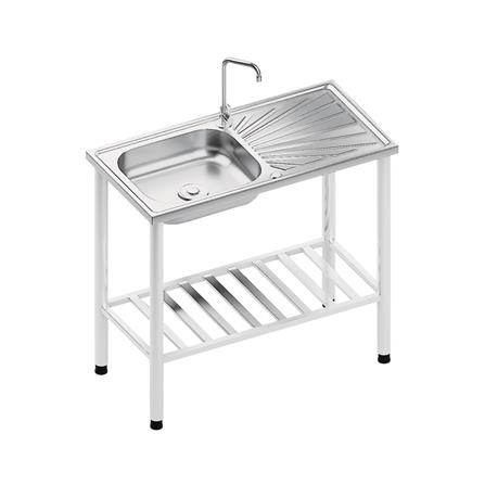 ซิงค์ขาตั้ง 1 หลุม 1 ที่พัก DYNA HOME DH-7540-TBN สีเงิน_2