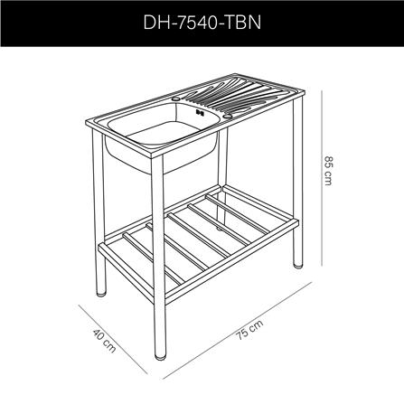ซิงค์ขาตั้ง 1 หลุม 1 ที่พัก DYNA HOME DH-7540-TBN สีเงิน_5
