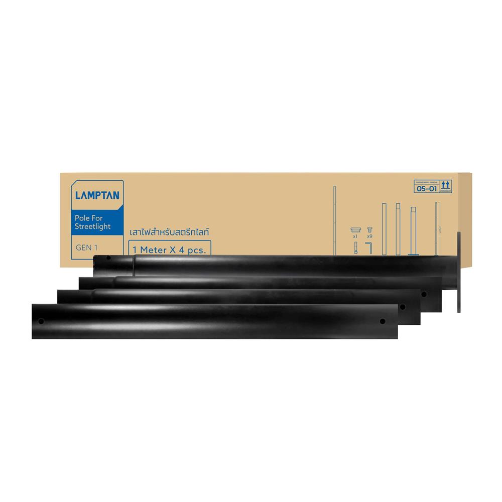 เสาไฟ SOLAR LAMPTAN POLE FOR STREETLIGHT 4 เมตร สีดำ