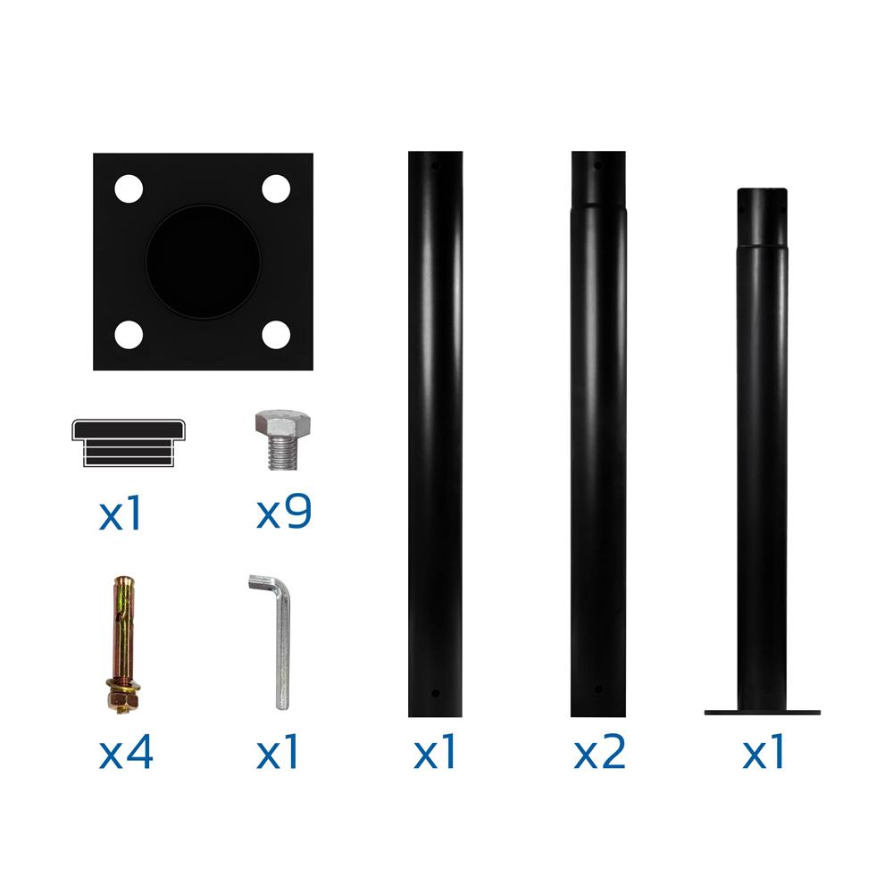 เสาไฟ SOLAR LAMPTAN POLE FOR STREETLIGHT 4 เมตร สีดำ