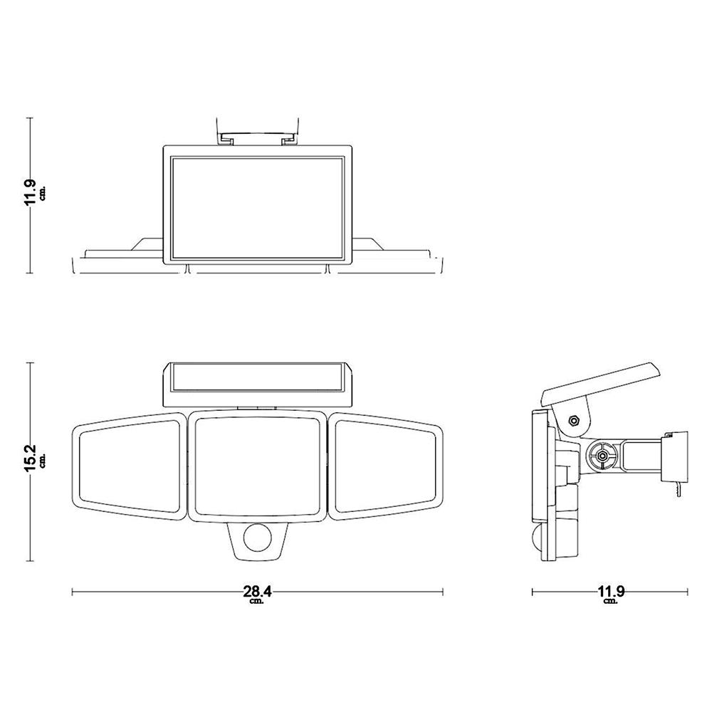 ไฟผนังภายนอก SOLAR PHILIPS ZYLX 8 วัตต์ DAYLIGHT สีดำ
