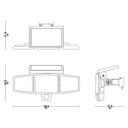 ไฟผนังภายนอก SOLAR PHILIPS ZYLX 8 วัตต์ DAYLIGHT สีดำ_3