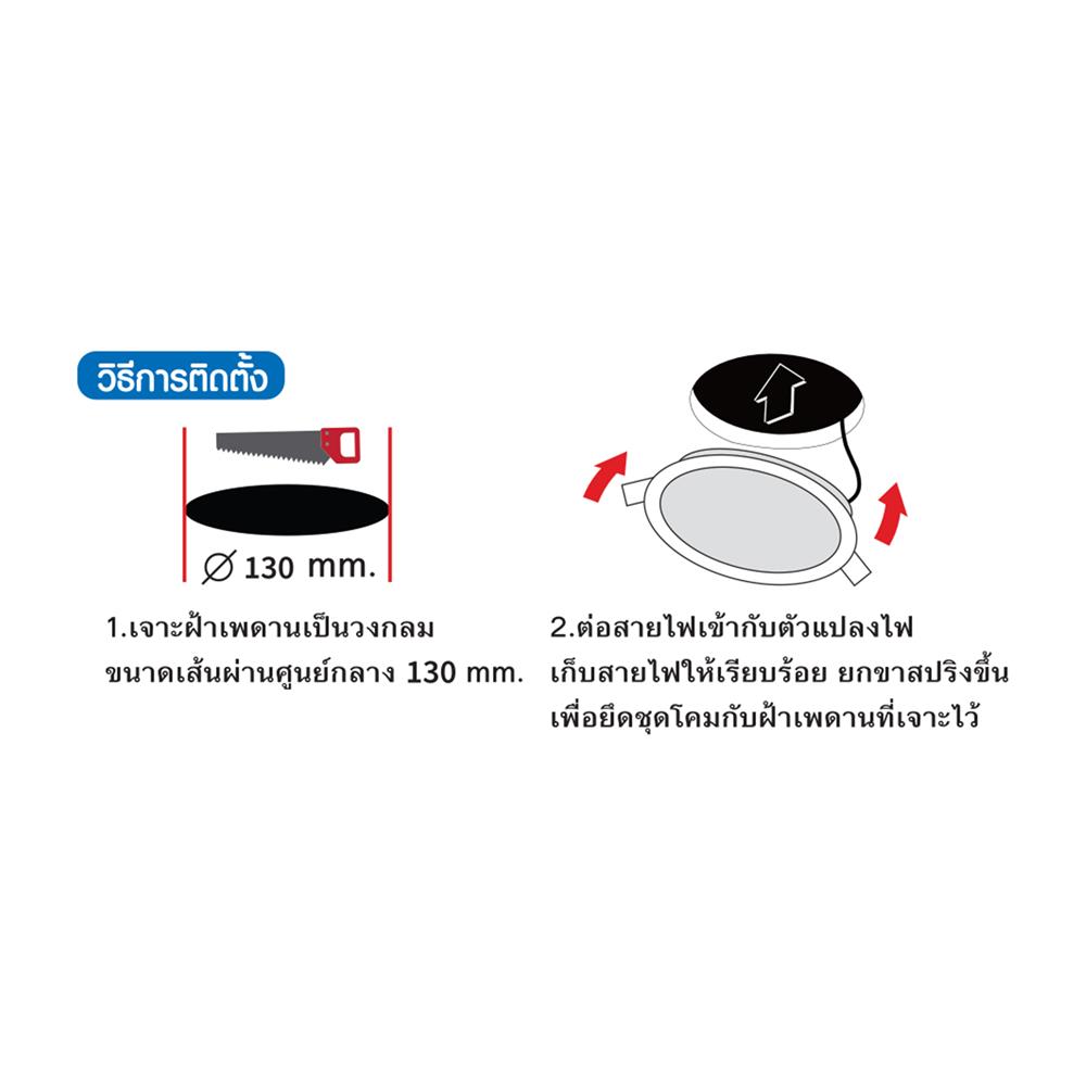 ดาวน์ไลท์ LED SHINING SUPER SLIM 5 นิ้ว 9 วัตต์ DAYLIGHT สีขาว